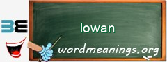 WordMeaning blackboard for lowan